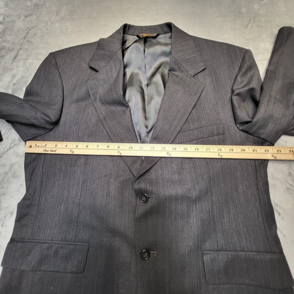 Botany 500 Suit Mens 42 Gray 2 Piece Classic Fit Single-Breasted Stretch Striped - Picture 7 of 16